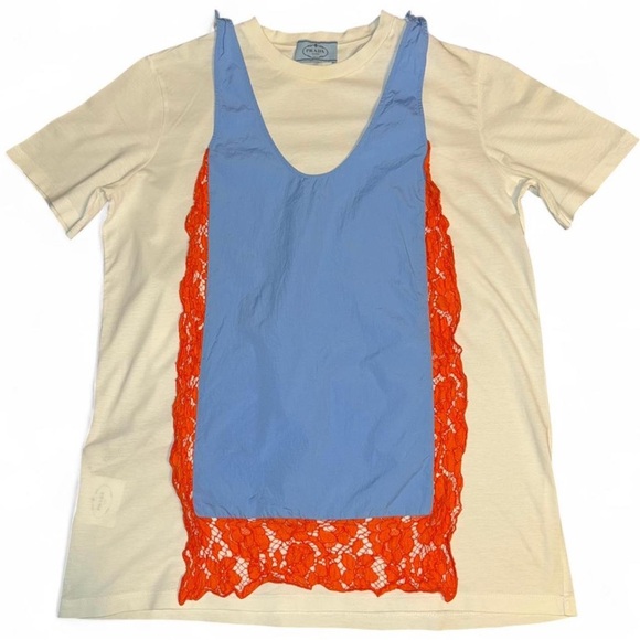 Prada white and blue lingerie camisole t-shirt - Picture 1 of 6